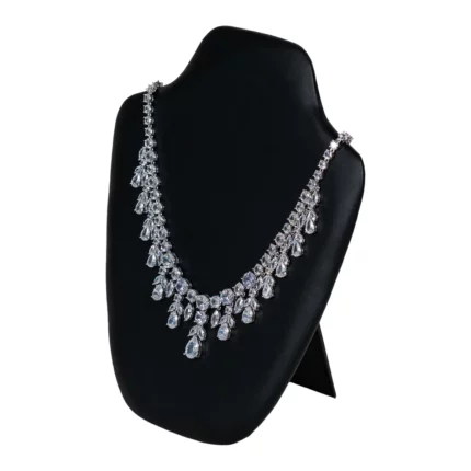 necklace on stand black small angle view with necklace