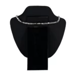 necklace on stand black small back view with necklace
