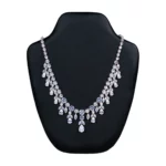 necklace on stand black small front view with necklace