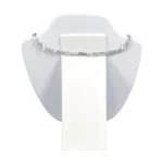 necklace on stand white small back view with necklace