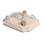 ring holders for rings Beige small angle view with rings