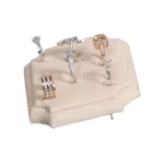 ring holders for rings Beige small side view with rings