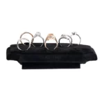 ring-holders-for- rings-Black-velvet-small-back-view-with-rings-719JS ring holders for rings Black velvet small back view with rings