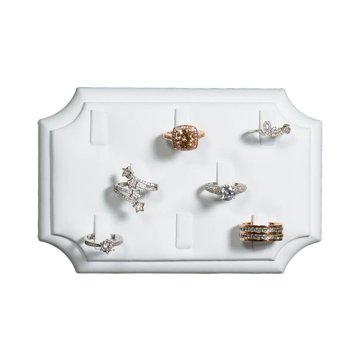 ring holders for rings White small top view with rings