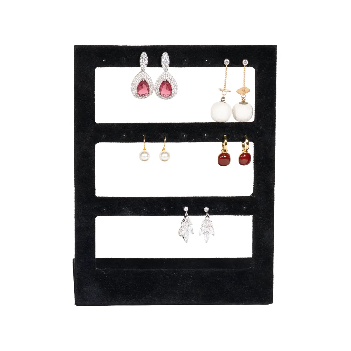 stud earring stand large black front view with earring