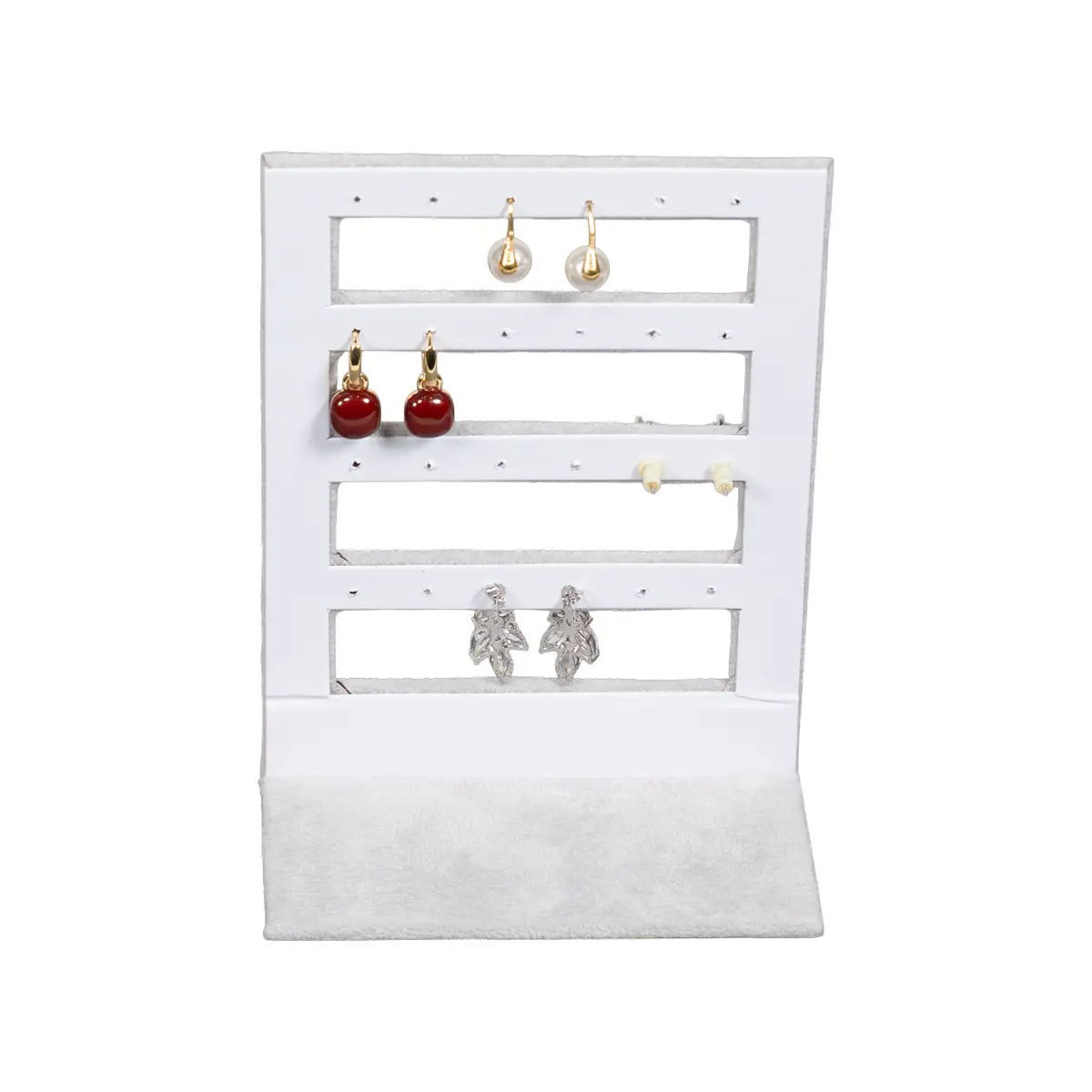 stud earring stand small grey back view with earring