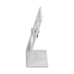 stud earring stand small grey side view with earring