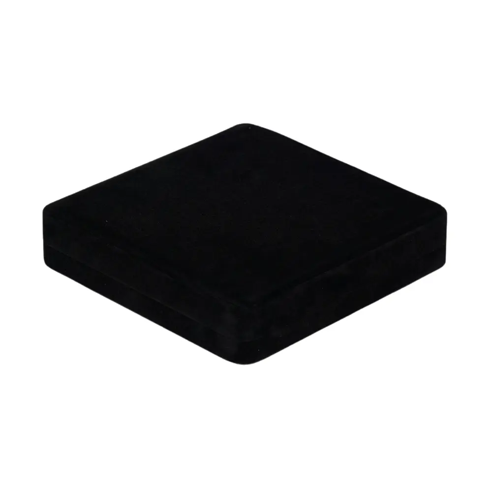velvet jewllery set box black angle view