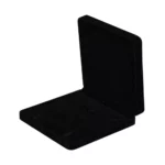 velvet jewllery set box black open angle view