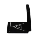 velvet jewllery set box black side view with jeweller