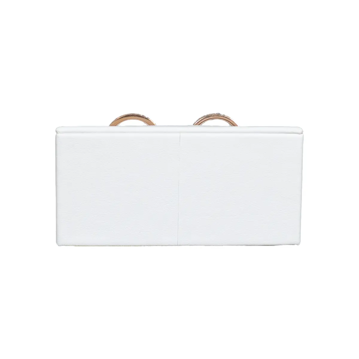 wedding ring holder white back view with ring