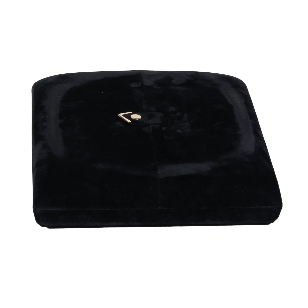 Jewellery box for necklace black flat lay front close BXN84BL.