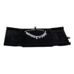 Jewellery box for necklace black flat lay front with jewellery BXN84PL