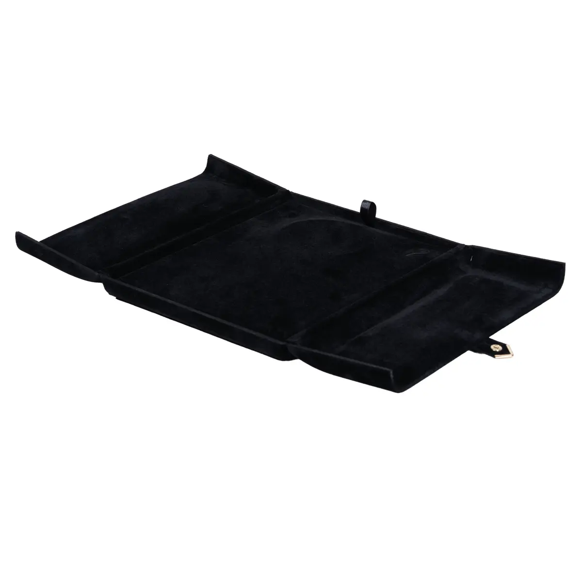 Jewellery box for necklace black flat lay open BXN84BL