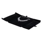 Jewellery box for necklace black flat lay open with jewellery BXN84BL.
