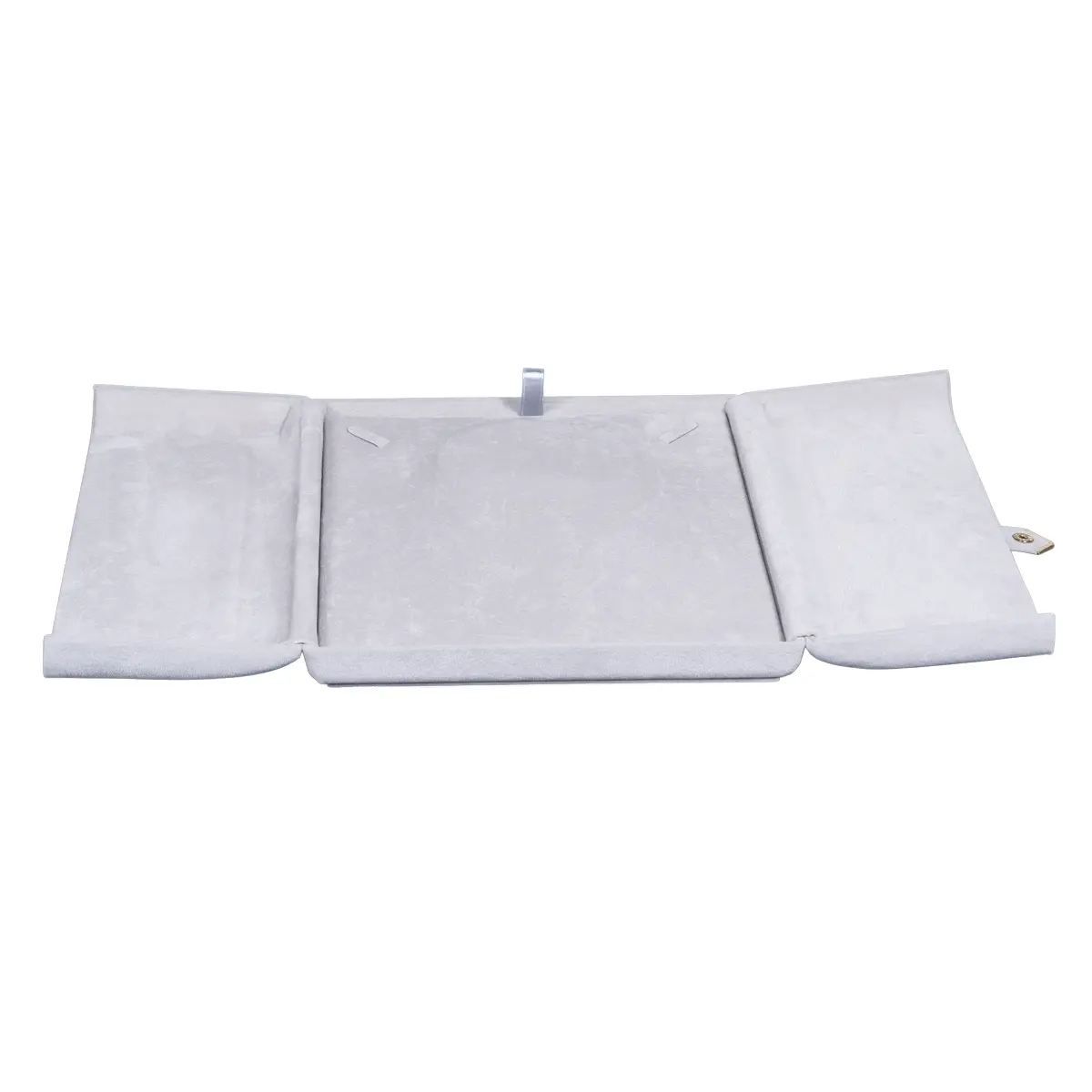 Jewellery box for necklace grey flat lay front BXN84GR