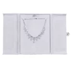 Jewellery box for necklace grey front with jewellery BXN84GR