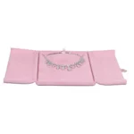 Jewellery box for necklace pink flat lay front with jewellery BXN84PI