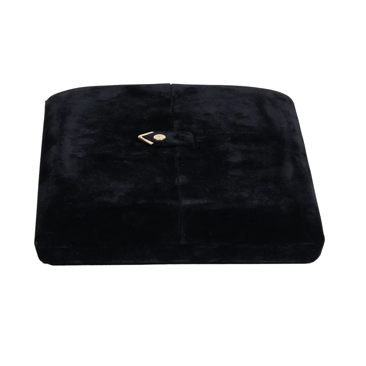 velvet jewelry set box black flat lay front close BXS83BL