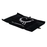 velvet jewelry set box black flat lay open with jewellery BXS83BL.
