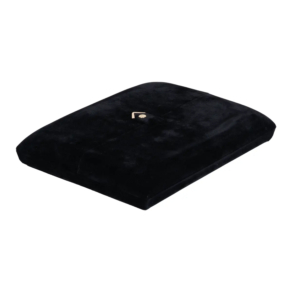 velvet jewelry set box black flat lay side close BXS83BL