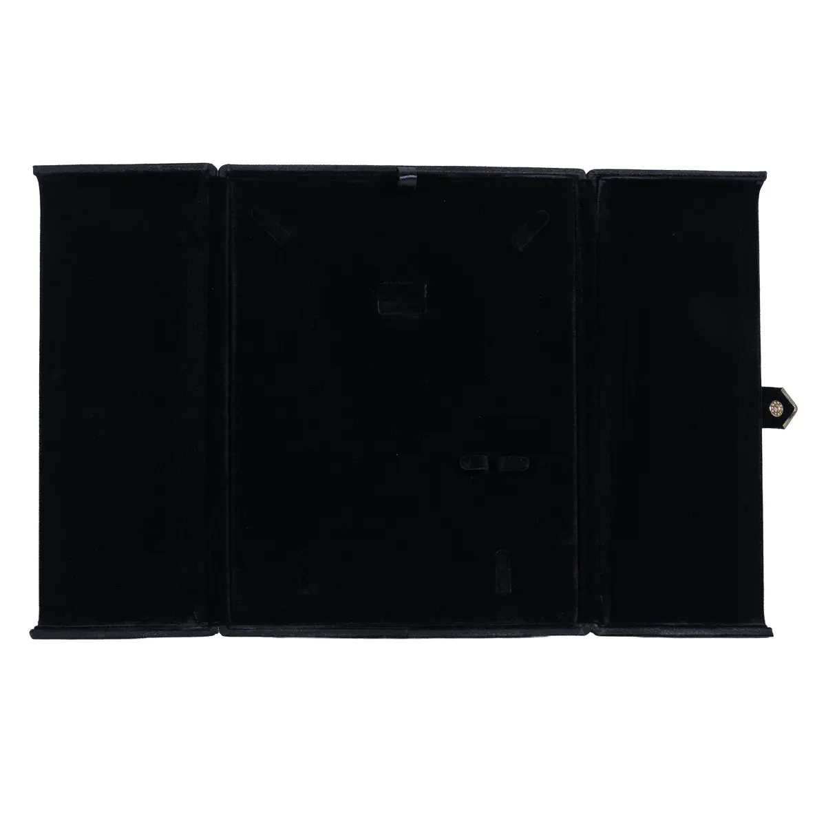velvet jewelry set box black open front BXS83BL