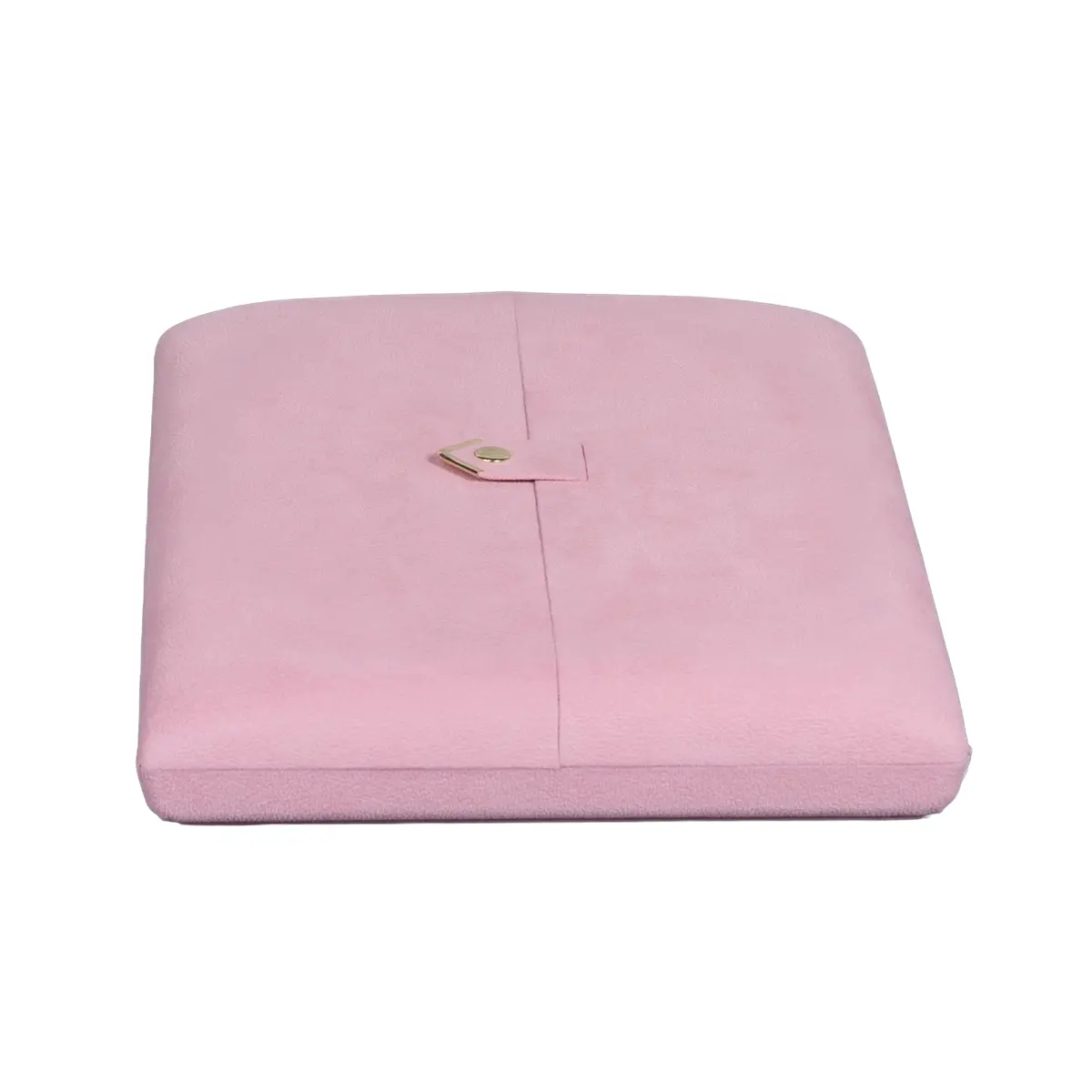 velvet jewelry set box pink flat lay front close BXS83PI
