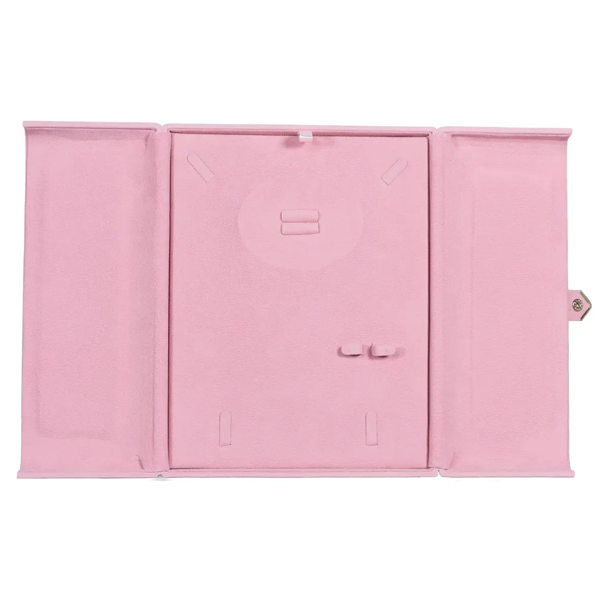 velvet jewelry set box pink open front BXS83PI