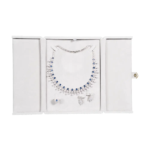 jewelry set box grey open stand front view with jewellery BXS82GR