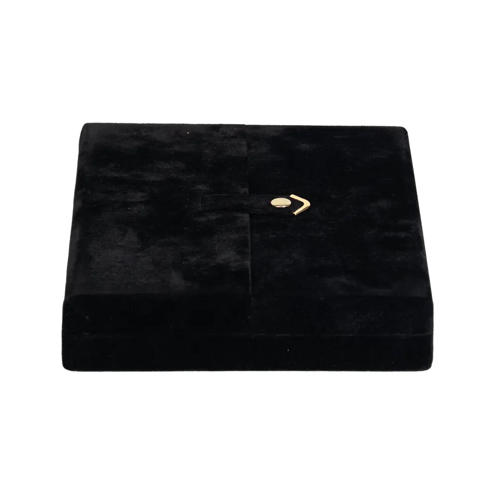 necklace jewelry box black close front BXN83BL