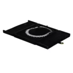 necklace jewelry box black open angle view with jewellery BXN83BL