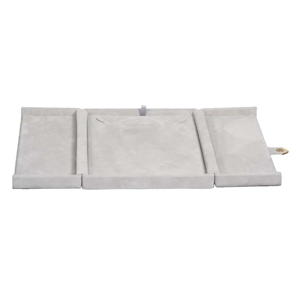necklace jewelry box grey open front BXN83GR