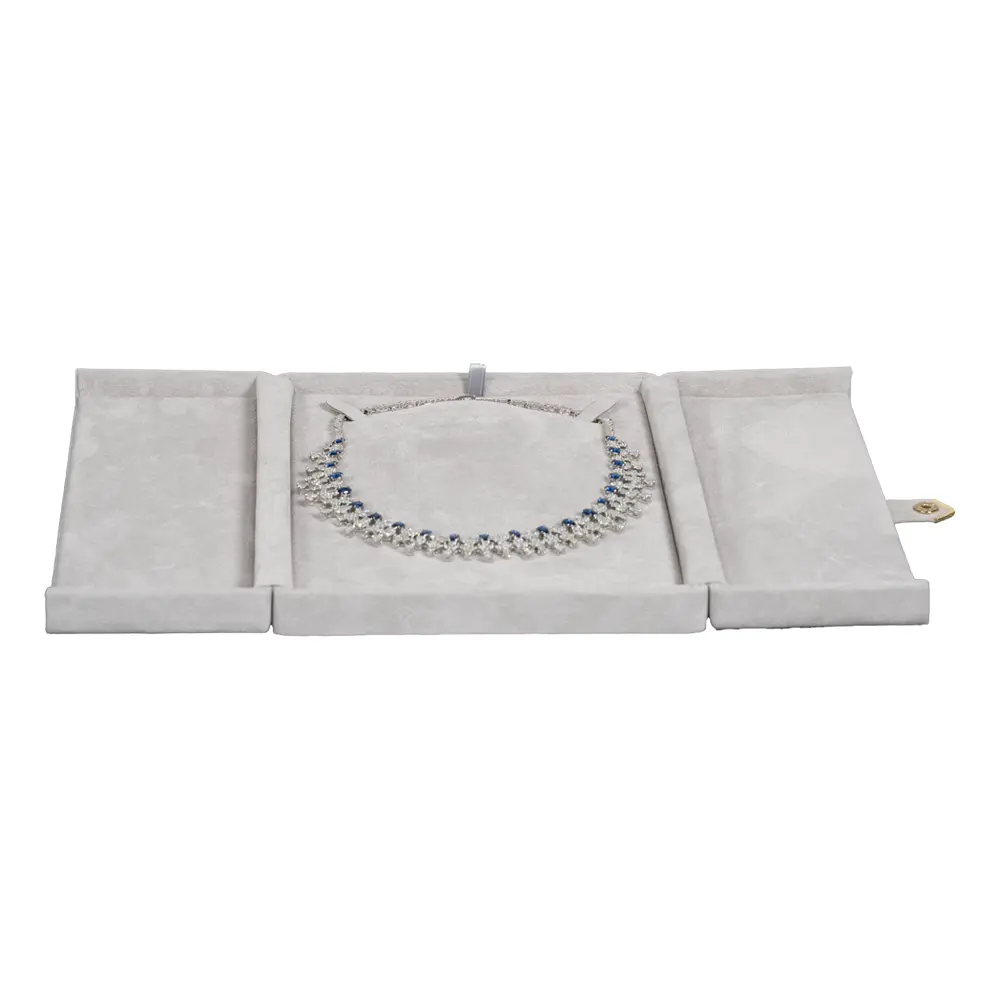 necklace jewelry box grey open front with jewellery BXN83GR