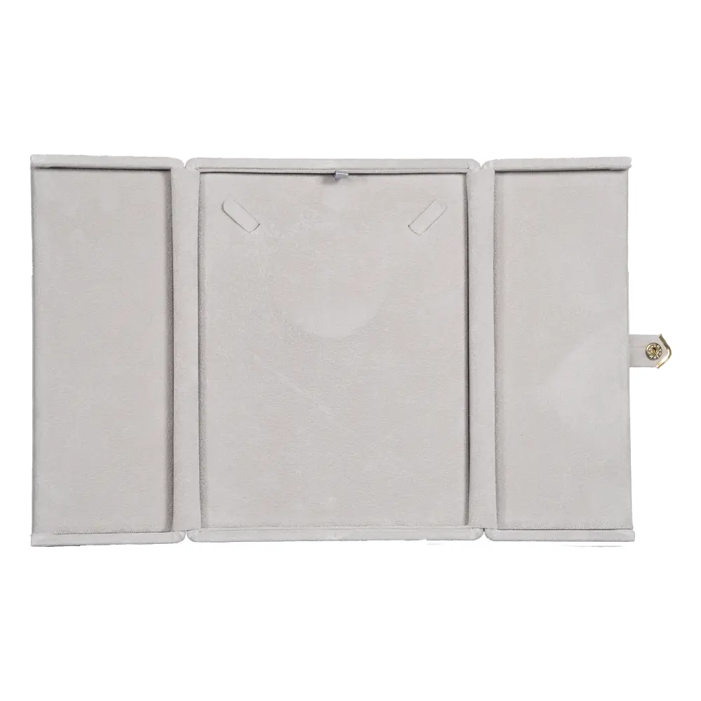 necklace jewelry box grey open stand front BXN83GR
