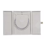 necklace jewelry box grey open stand front with jewellery BXN83GR