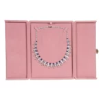 necklace jewelry box pink open stand front with jewellery BXN83PI