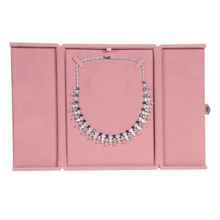necklace jewelry box pink open stand front with jewellery BXN83PI
