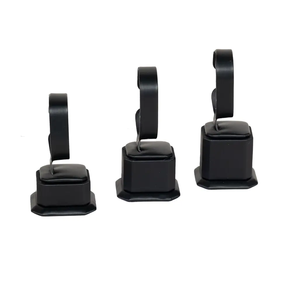 Bangle Stand leatherette 3set black front01 view BS89