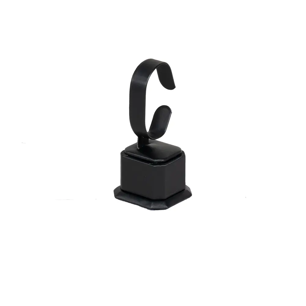 Bangle Stand leatherette medium size black angle view BS89