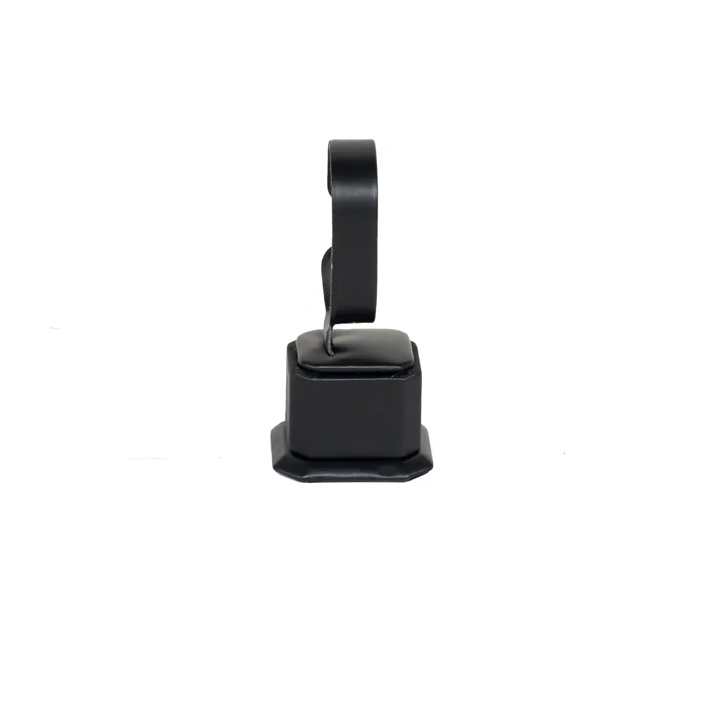 Bangle Stand leatherette medium size black front view BS89