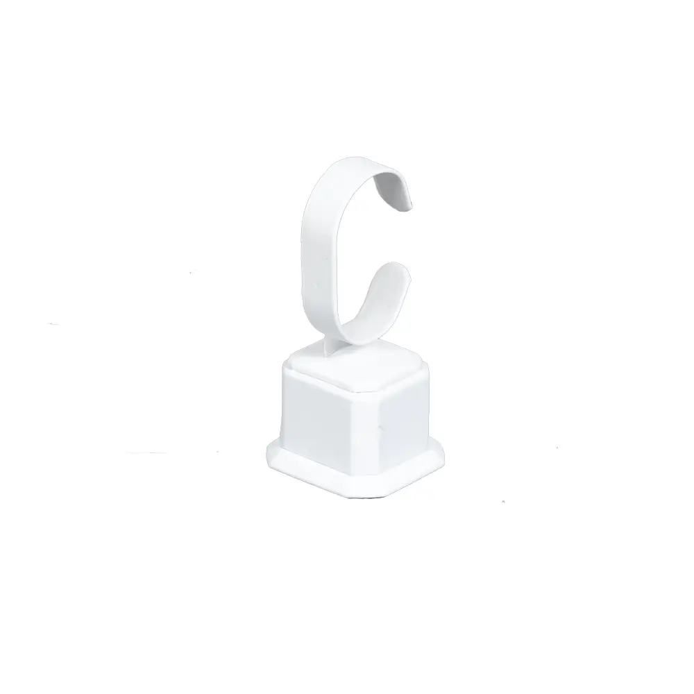 Bangle Stand leatherette medium size white angle view BS89