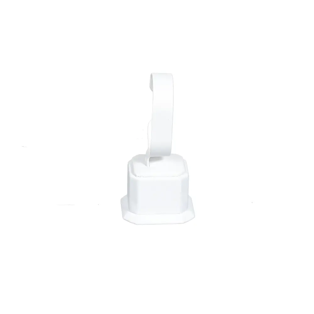 Bangle Stand leatherette medium size white front view BS89