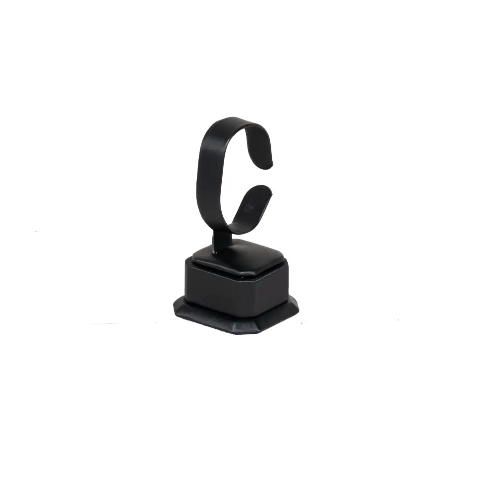 Bangle Stand leatherette small size black angle view BS89