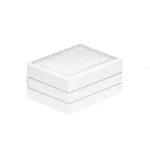 Necklace Packaging leather look paper white small close side view BXP84
