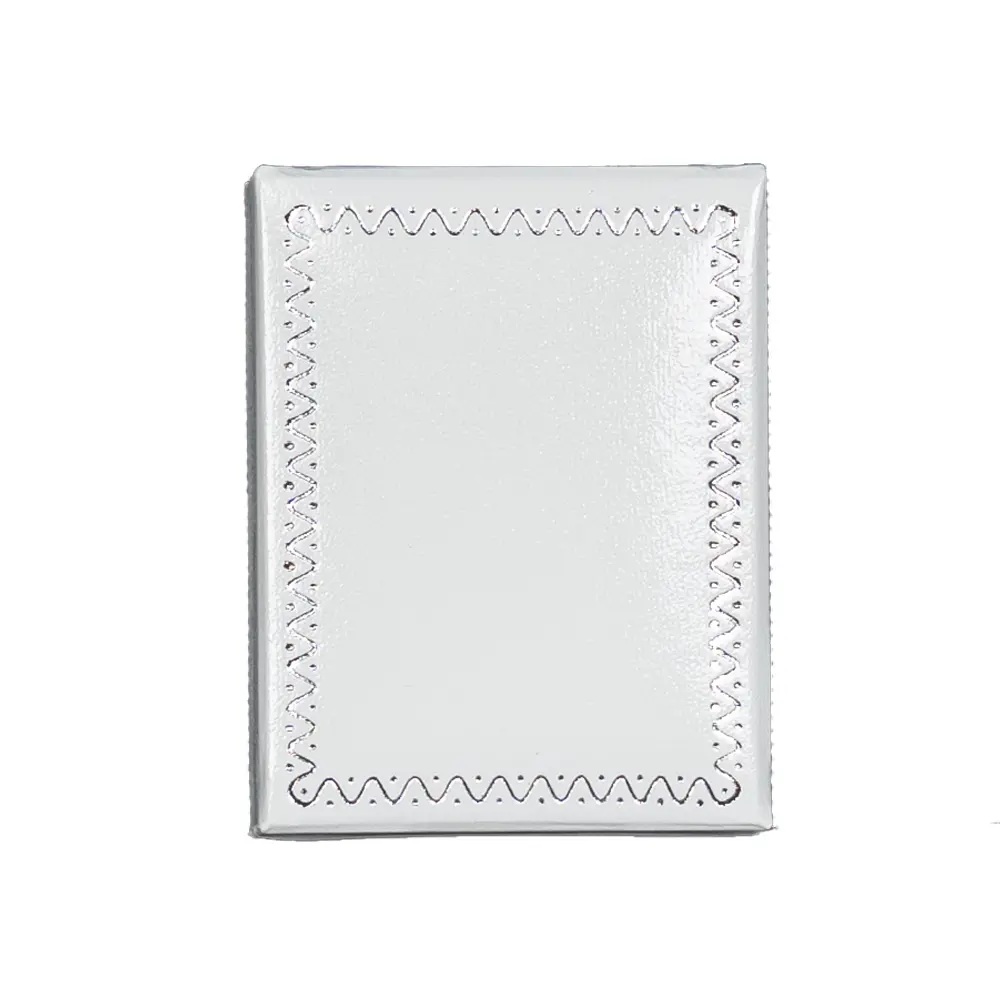 Necklace Packaging leather look paper white small close top view BXP84