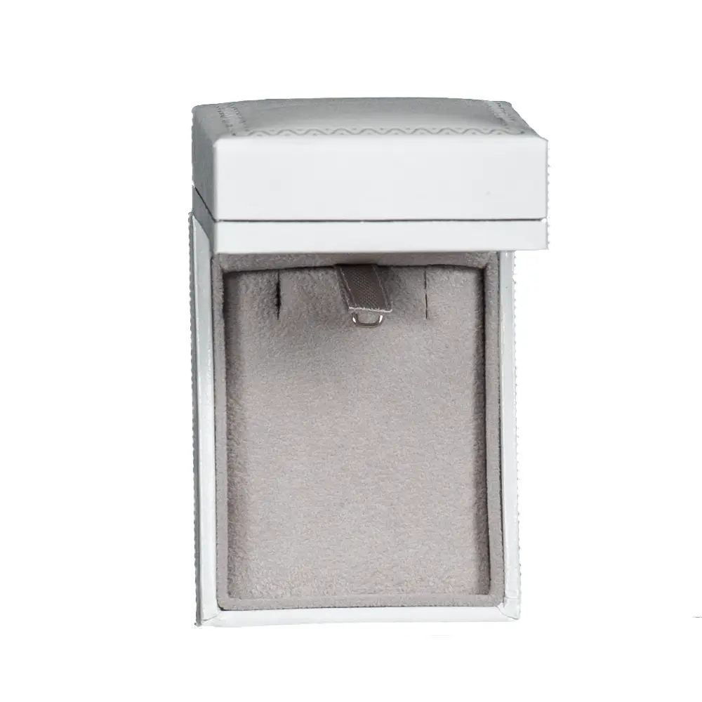 Necklace Packaging leather look paper white small top view BXP84