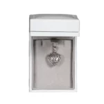 Necklace Packaging leather look paper white small top view wtih pendant BXP84
