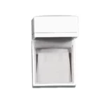 Small Earring Box leather look paper white open top view BXE84