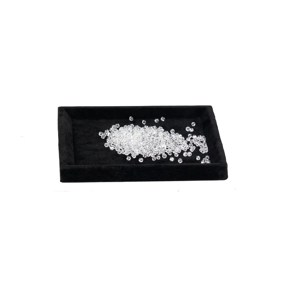 small jewellery tray velvet black large front view with gens TRAV84L
