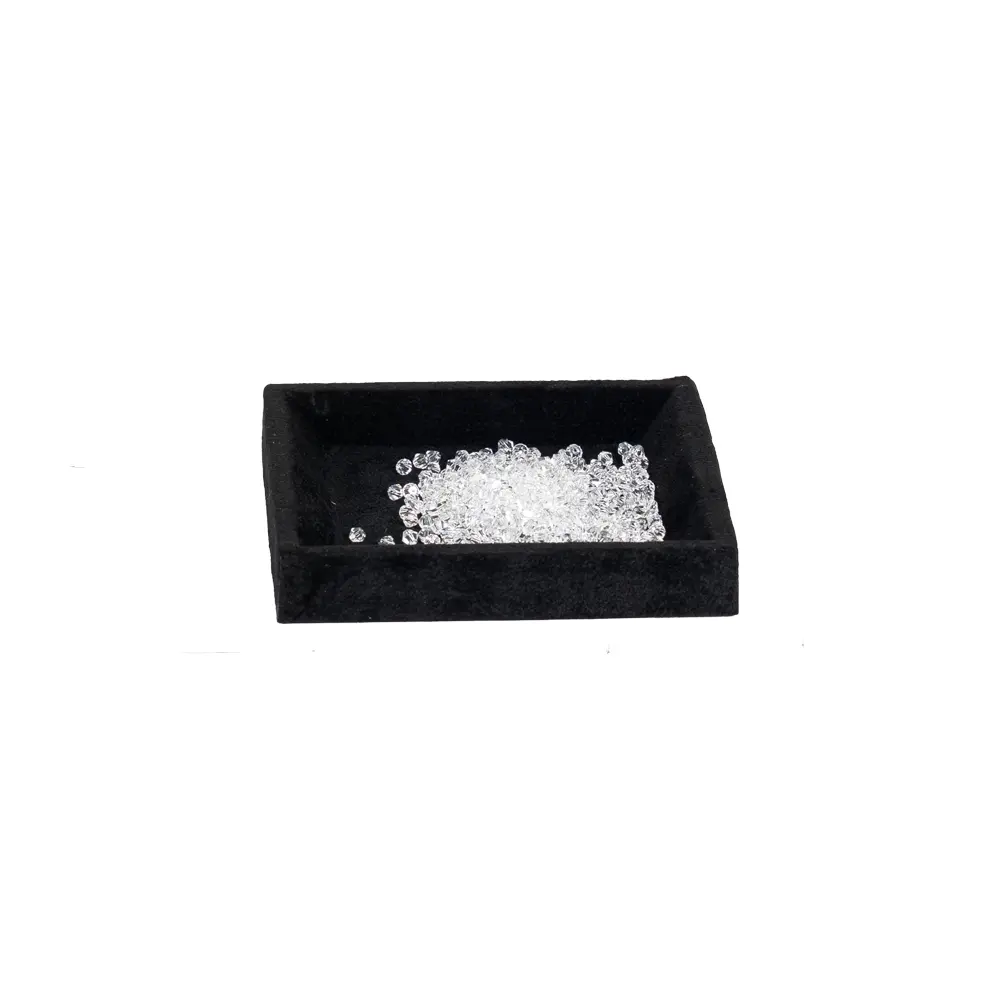 small jewellery tray velvet black medium front view with gens TRAV84L